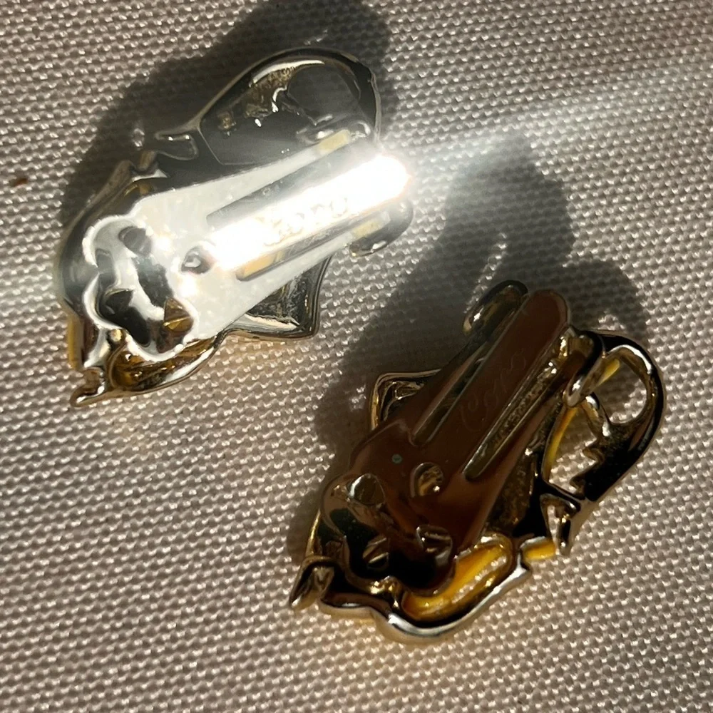 Vintage CORO Earrings Rare Canary Yellow Clip earrings collectible